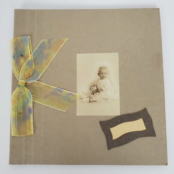 Vintage Handmade in Paris France Recycled Paper Scrapbook Photo Album Ribbon - Picture 12 of 12